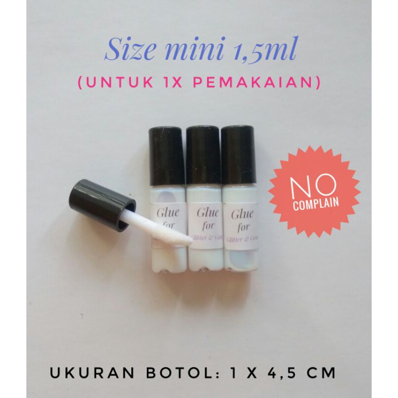 Lem Gems/Lem Glitter/Lem Henna Instant dengan kuas Lip Gloss