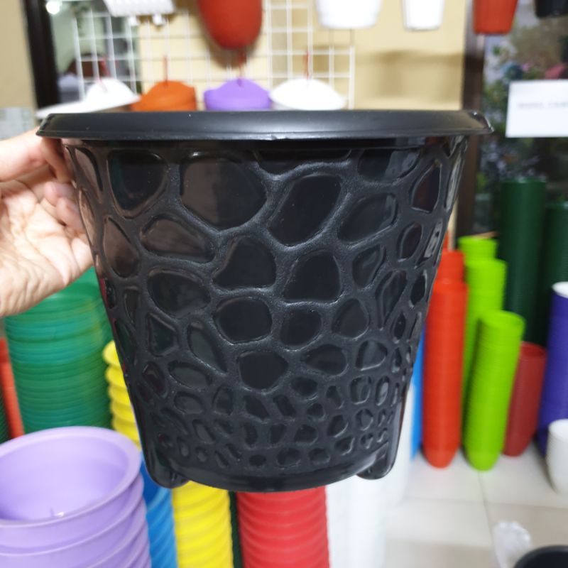 BJP CORAL 03 (22cm)  Budi Jaya pot bunga plastik motif batu alam bagus pot tanaman murah