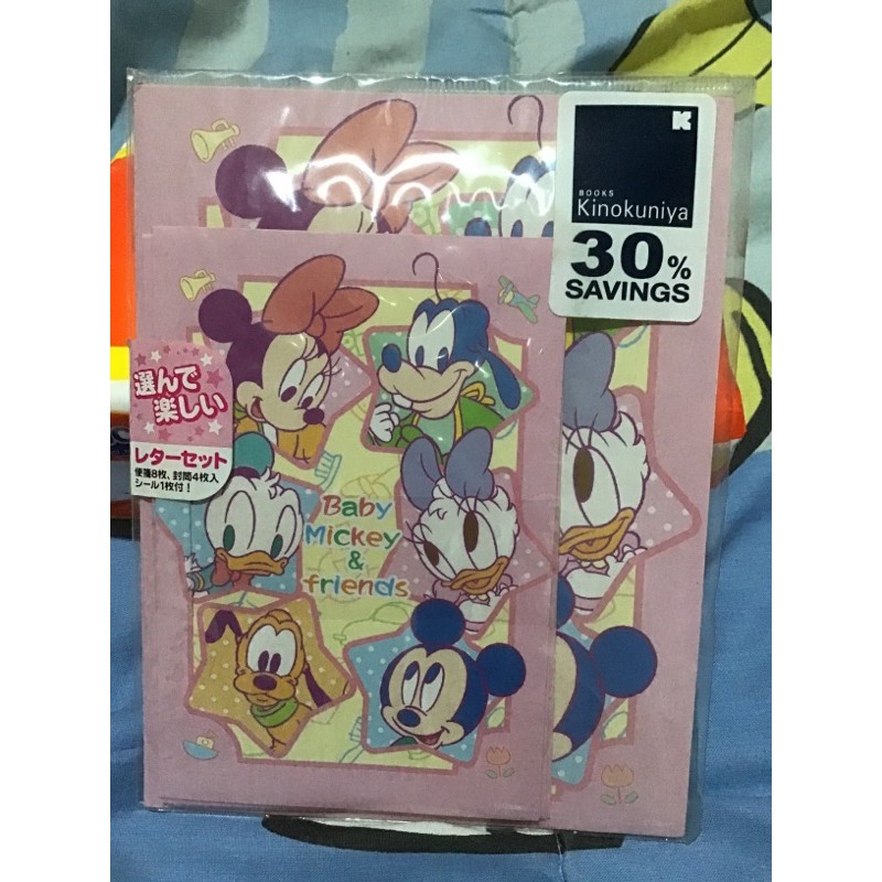 

DISNEY BABY MICKEY MOUSE DONALD DUCK MINI MOUSE PLUTO GOOFY LETTER SET KERTAS SURAT MADE IN JAPAN