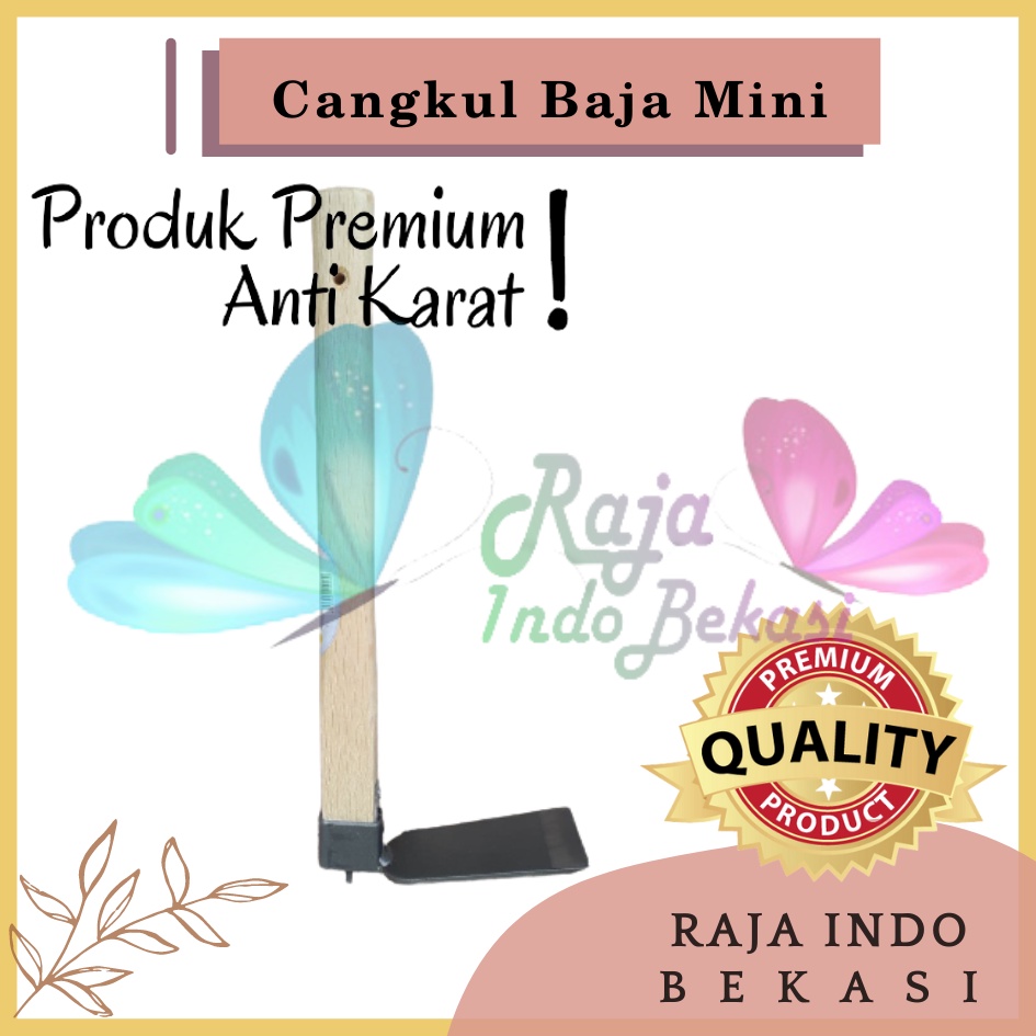 Cangkul Pacul Baja Mini Gagang Kayu Anti Karat