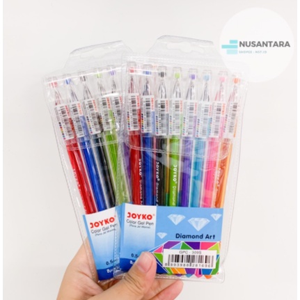 

Color Gel pen Joyko Diamond GPC-309S Art Set isi 8 Pulpen Unik Murah