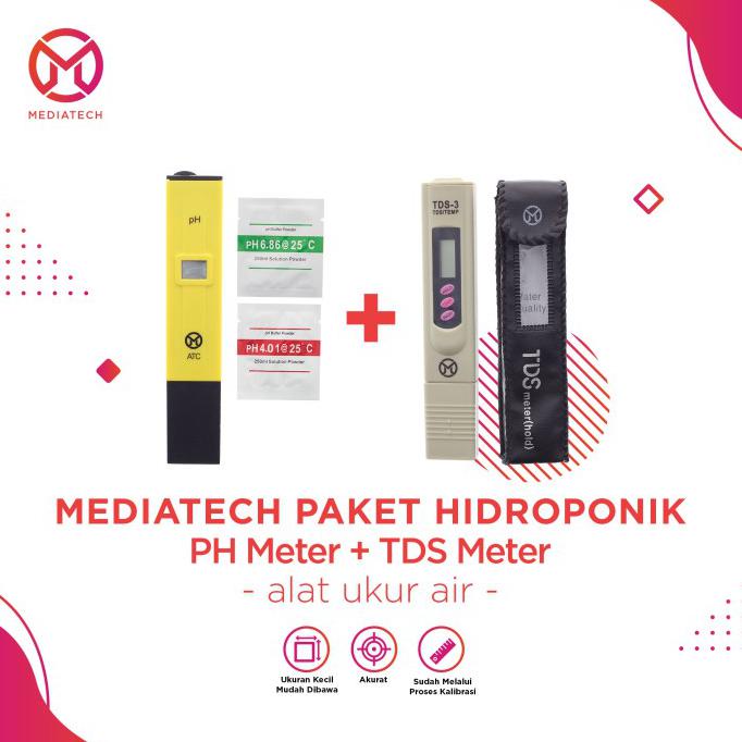 Paket Mediatech Digital PH Meter Dan TDS Meter Alat Ukur Pada AIR