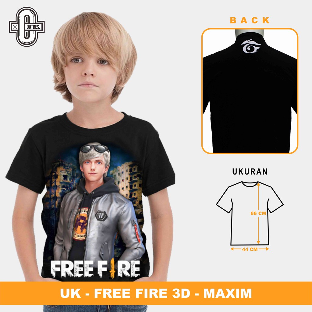 KAOS ANAK GAME - ( FREE FIRE 3D / KAOS FF / FREE FIREE ) - MAXIM
