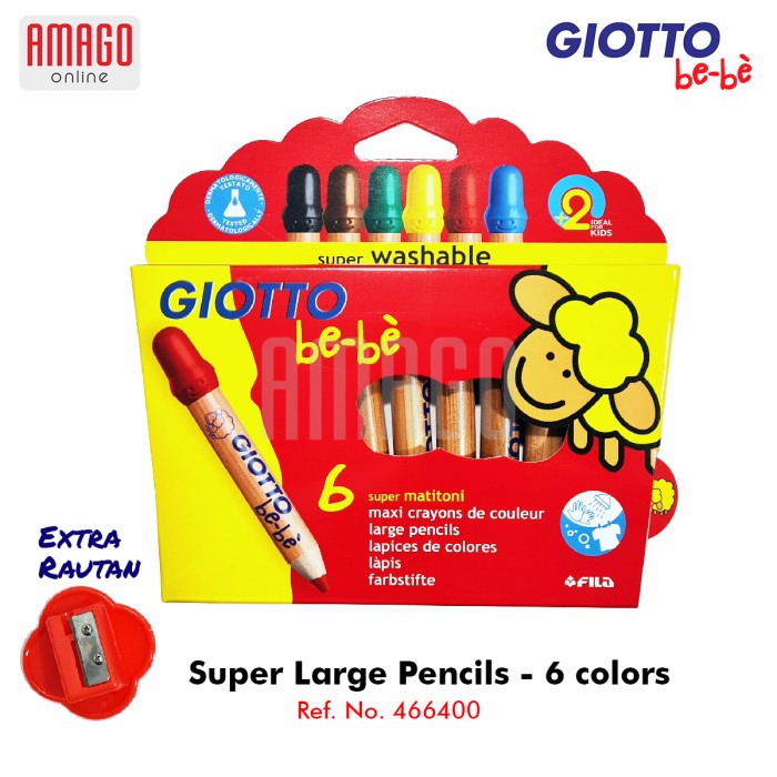 

Dijual Giotto Be-Be Super Large Pencils - 6 Colors - 466400 Bergaransi