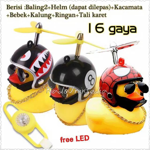 KUP - COD MURAH AKSESORIS INTERIOR BEBEK MEMAKAI HELM DENGAN LED  - PAJANGAN MOBIL BEBEK  HELM KARAKTER