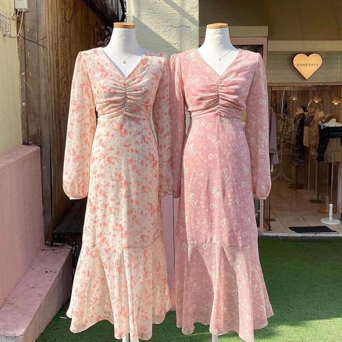 (HITS) DRESS KOREA VINTAGE SOMEDAY DRESS PESTA KOREAN STYLE HIJAB FRIENDLY