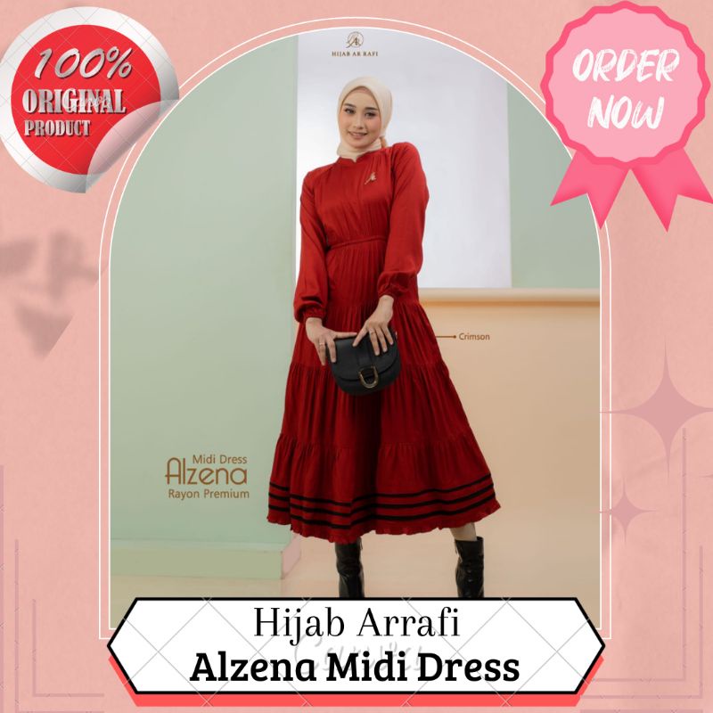 MIDI DRESS TERBARU RAYON ARRAFI √ DRESS DEWASA RAYON PREMIUM √ MIDI DRESS ALZENA MOTIF WANITA DEWASA