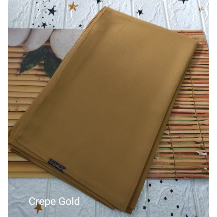 [175X75 CM] Jilbab Pashmina Polos Crepe Diamond Italiano Umama-Crepe Gold