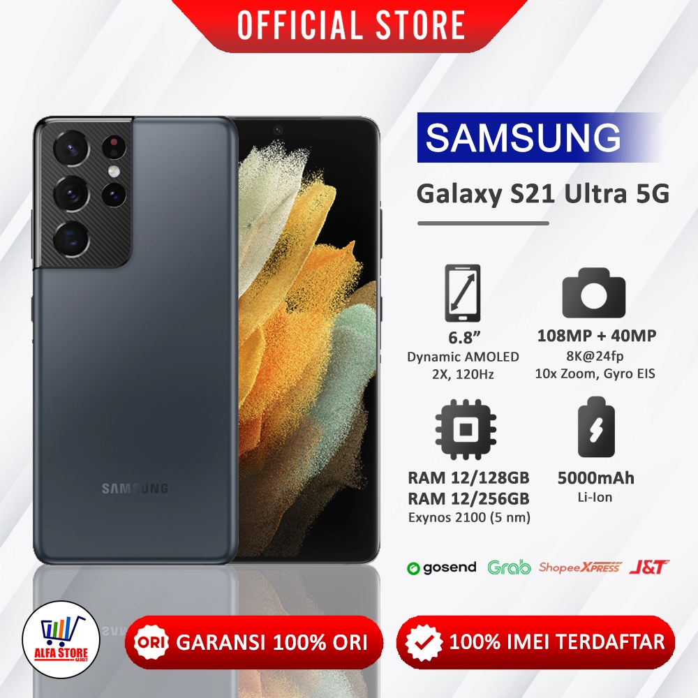 Samsung Galaxy S21 Ultra 5G RAM 12/128GB - 12/256GB - 16/512GB Garansi Resmi