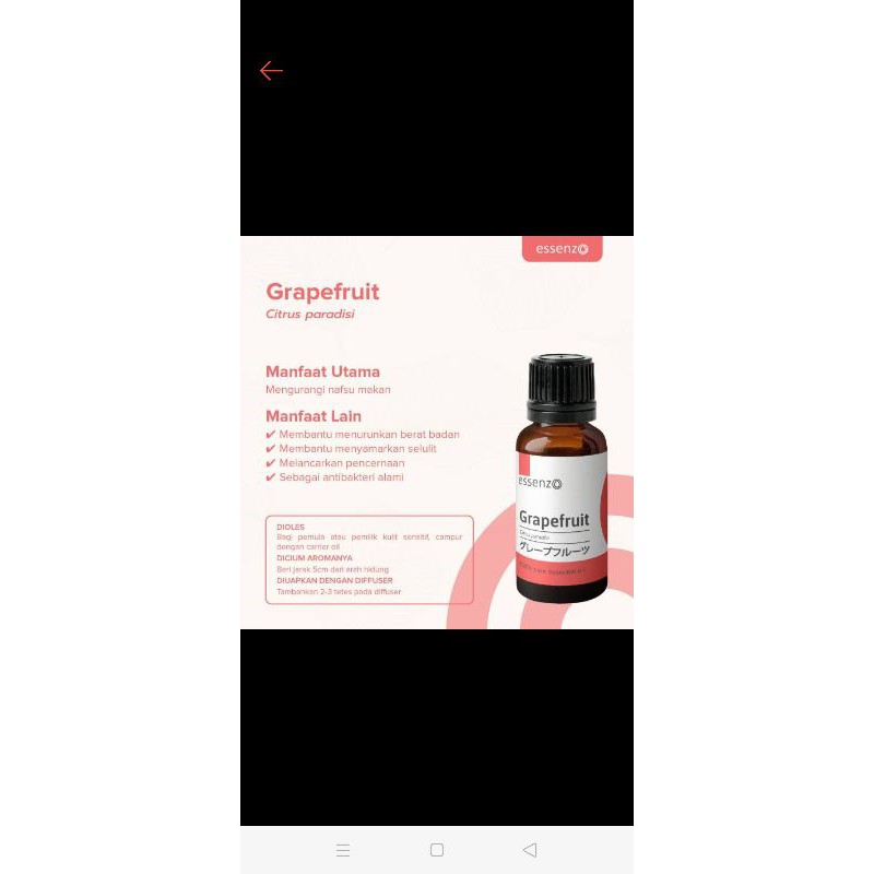 Essenzo Oil Grapefruit