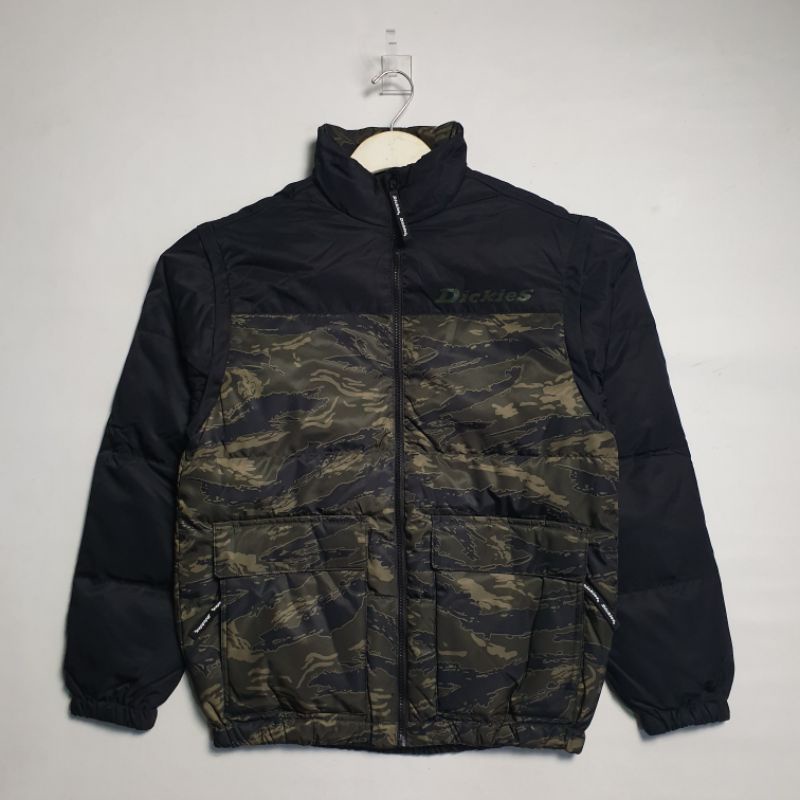 jaket vest dickies down camo black original