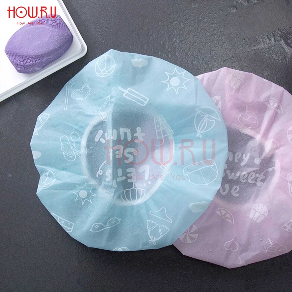 HOW.R.U | Shower Cap / Topi Mandi Lucu Waterproof Plastik Tebal