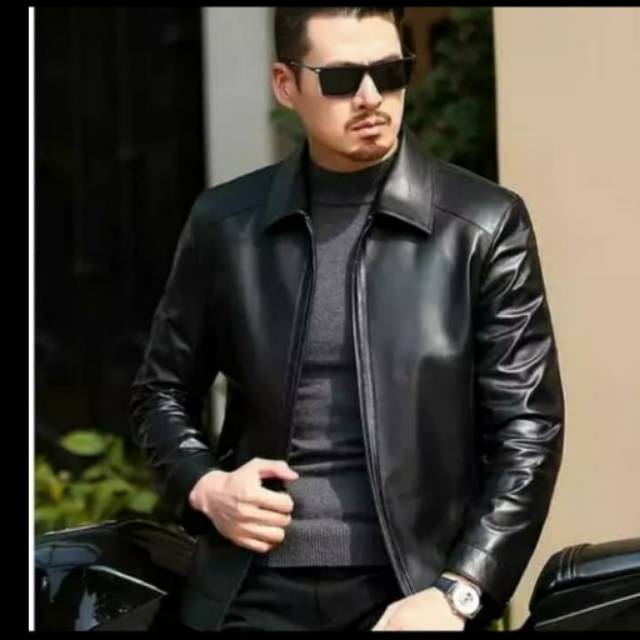 JAKET KULIT SINTETIS JAKET MOTOR PRIA/JAKET KASUAL SEMI FO4MAL