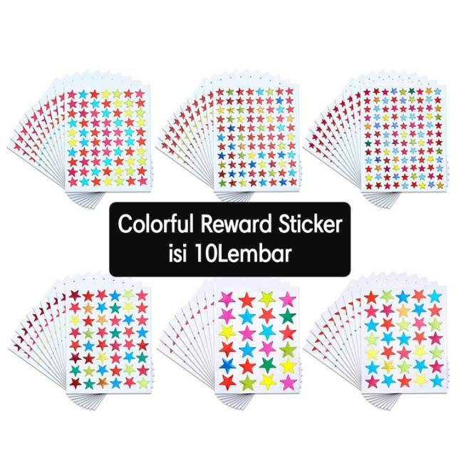 

Colorful Reward Sticker Stiker Penilaian Bintang isi 10lembar