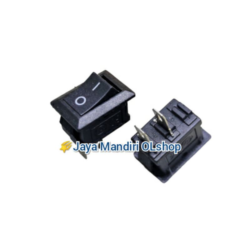 Rocker switch mini hitam 2 pin / 2 kaki