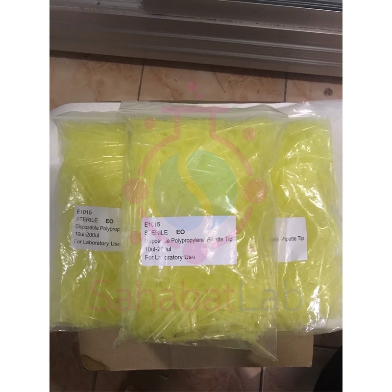 Yellow Tip Serena 10ul-200ul Ecer per 10pcs / Disposable Polypropylene Pipette Tip