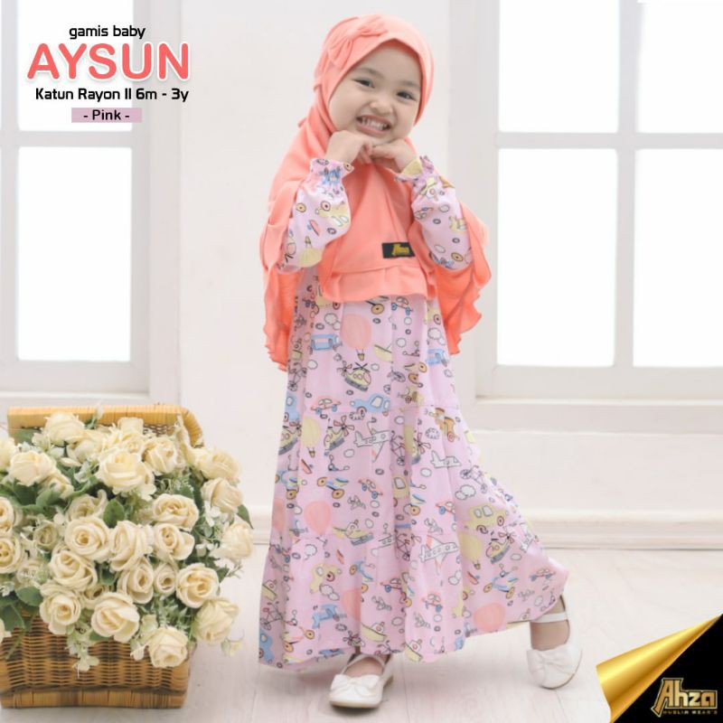 Gamis Anak Bayi Set Hijab AYSUN By Ahza Muslim Wear's
