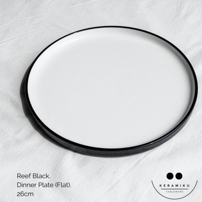 REEF DOTTED BLACK DINNER PLATE PIRING KERAMIK TABLEWARE SET MICROWAVE