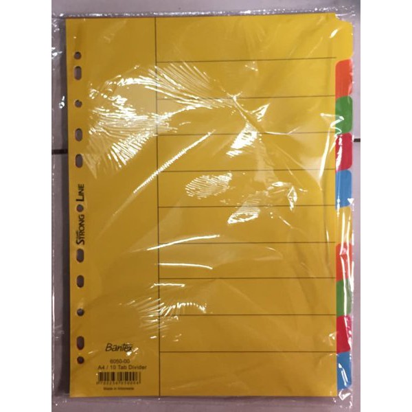 Bantex Cardboard Divider A4 10 Pages 6050 | Pembatas Binder Bantex A4