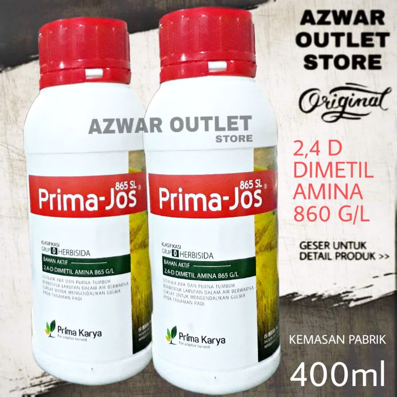 PRIMA JOS 485SL 400ml Herbisida | 2,4-D Dimetil amina / DMA racun rumput untuk tanaman padi