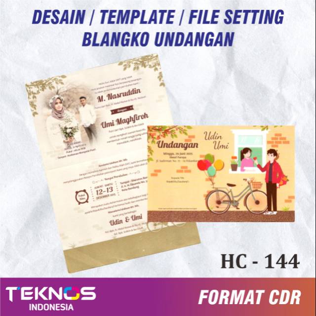 TEMPLATE UNDANGAN PERNIKAHAN - DESAIN UNDANGAN BLANKO HC 144