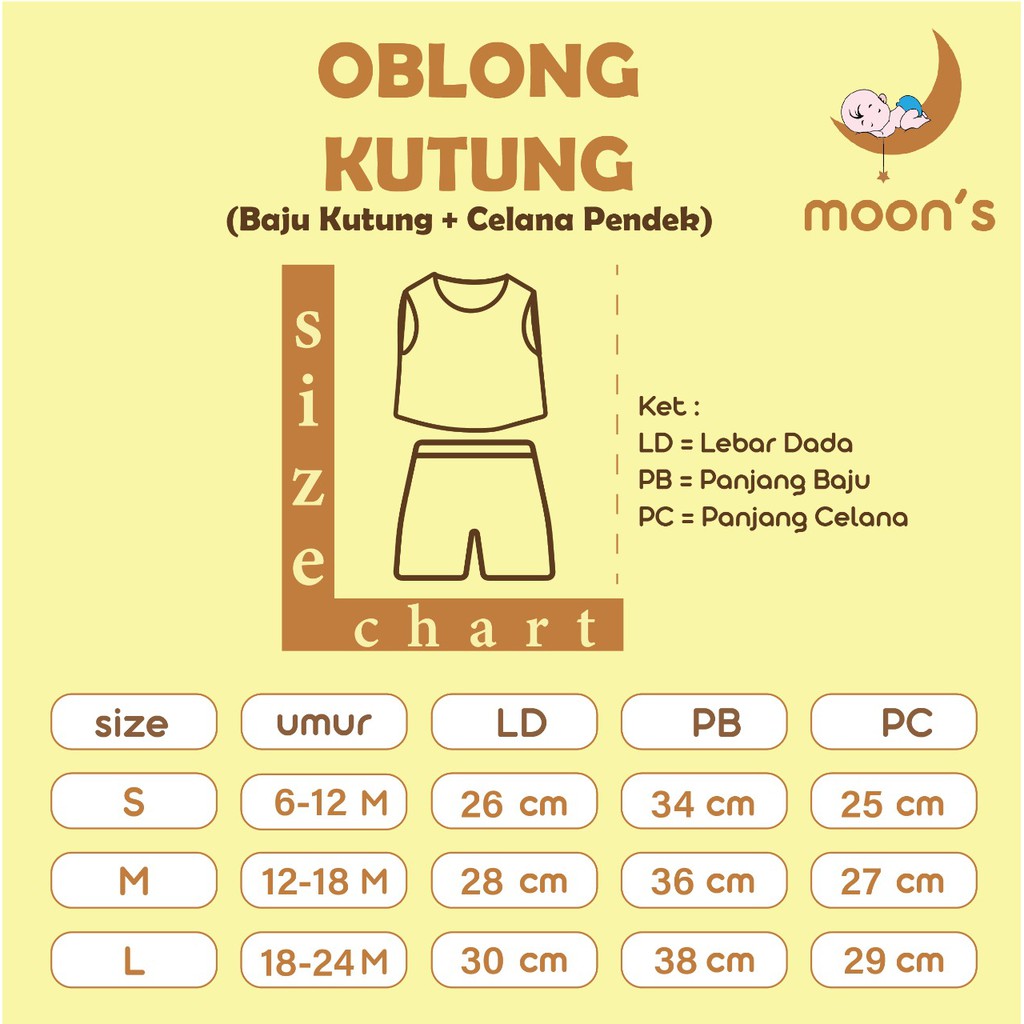 SML MOONS STELAN OBLONG KUTUNG MOONS stelan baju KUTUNG bayi stelan oblong Baju bayi Lucu Stelan