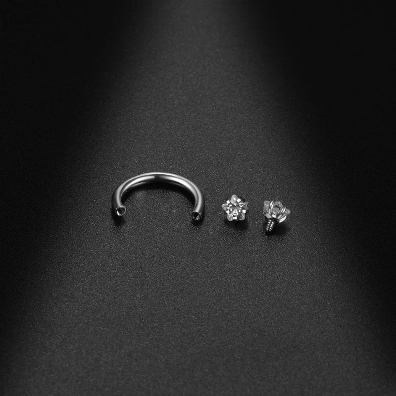 anting earing C titanium / nostrill earings / barbel daimond / Anting Permata C / Anting Permata Wanita