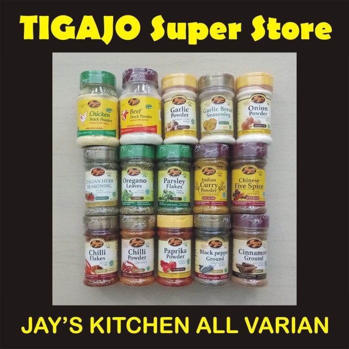 

NEW JAY'S KITCHEN All Varian / JAYS Chicken Beef Stock Powder Garlic dll - Chilli Powder