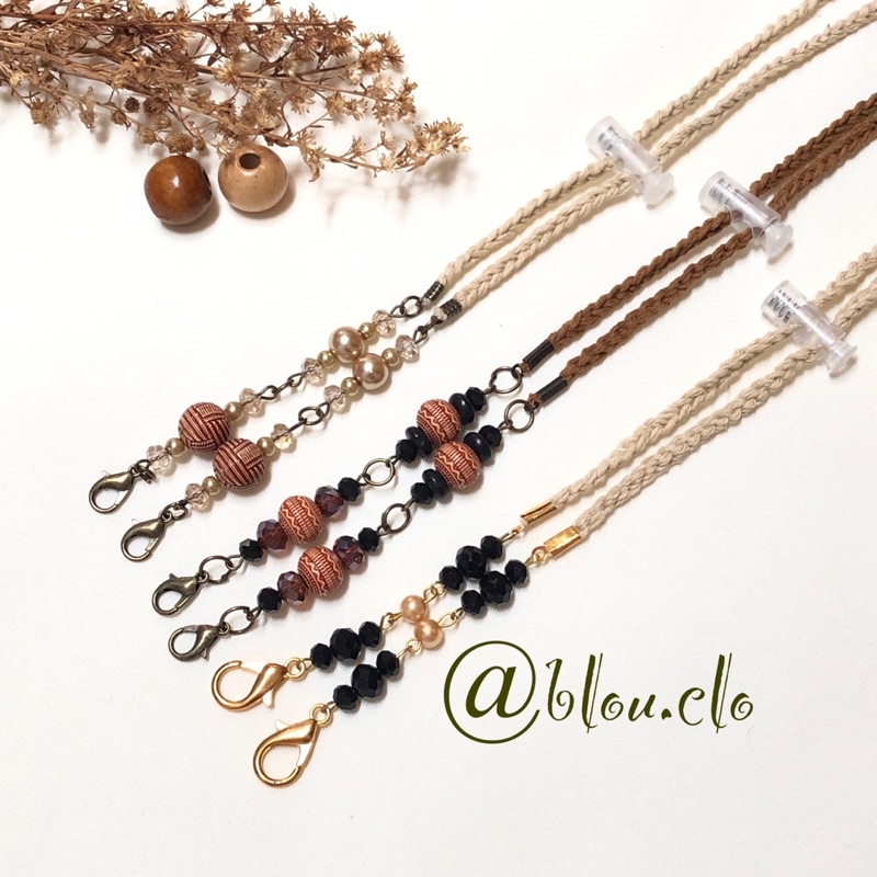 Tali Masker Versi Rajut Strap Mask Hijab dan Non Hijab Kalung Masker Aesthetic