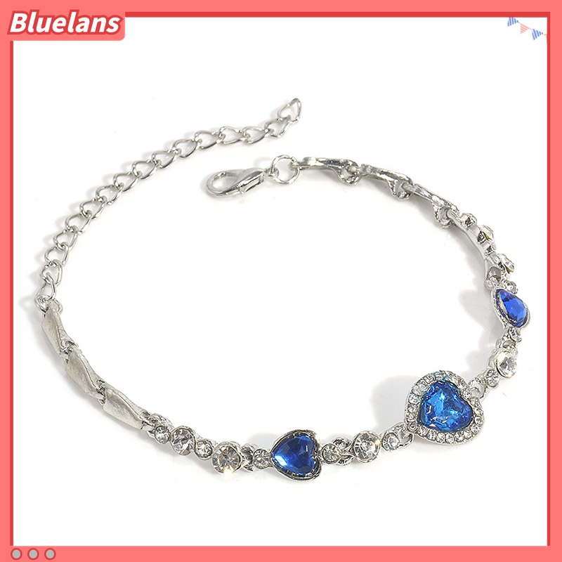 Gelang Berlian Imitasi Bentuk Hati Bahan Alloy Untuk Dekorasi Kencan