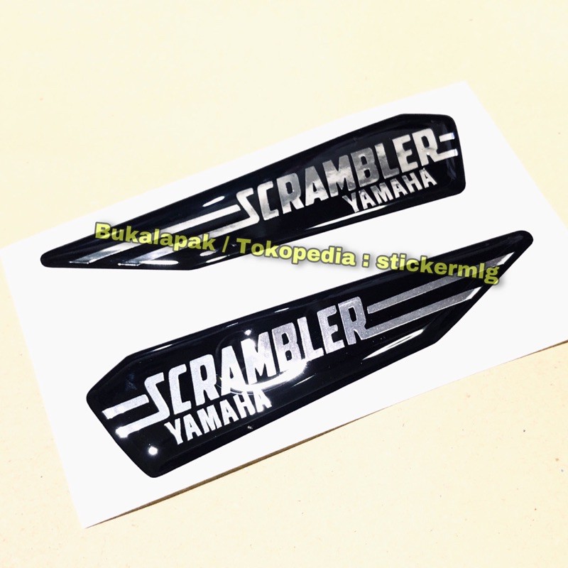 Sticker Timbul Emblem SCRAMBLER YAMAHA aksesoris motor