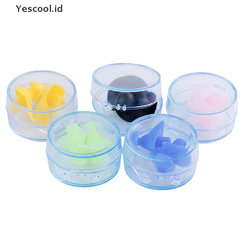 (Yescool) Earplugs Bahan Silikon Lembut anti Bising reusable Untuk Berenang / Tidur