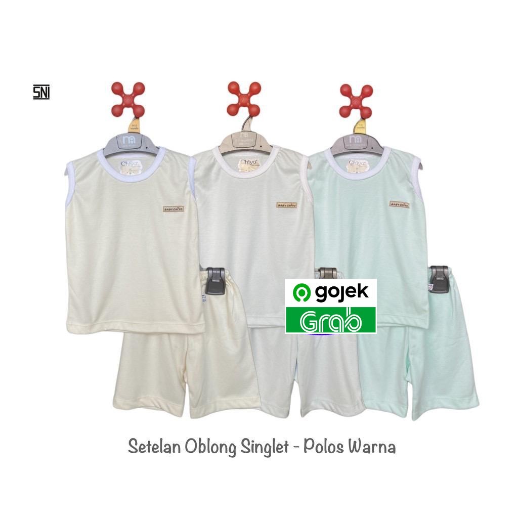 CHIYO SETELAN OBLONG KUTUNG SINGLET ANAK S M L ( 6 Bulan - 2 Tahun )