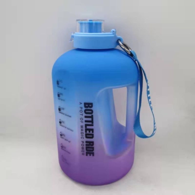 Minum Air RAINBOW Motivasi 2.5L Botol minum Fitness Olahraga Travel Botol Air Portabel Kapasitas Besar