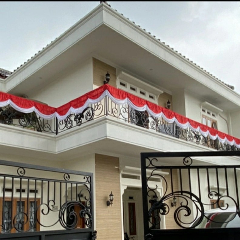 Umbul Umbul Merah Putih Panjang 5M Polos Bendera Indonesia Dinding