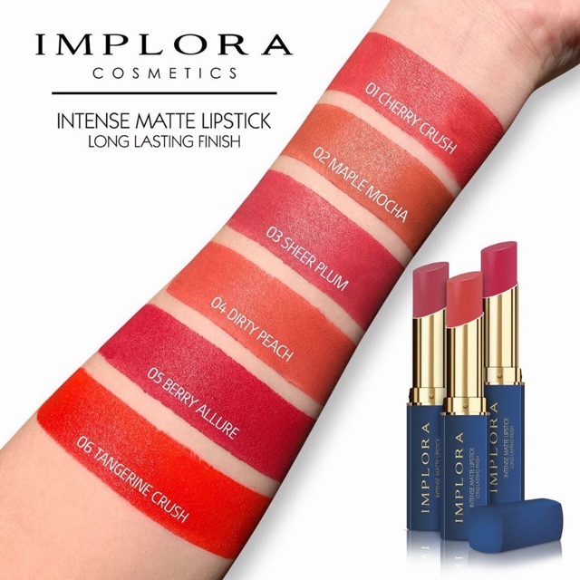 ❤ Ayushopa ❤ Implora (✔️Bpom) Intense Matte Lipstick Long Lasting Finish  Lipstik Mate Implora