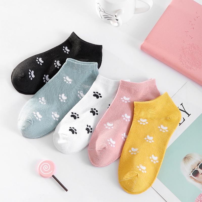 INFY - Kaos Kaki Wanita Motif Kaki Kucing Fashion Korea Women Sock Import Murah KK018