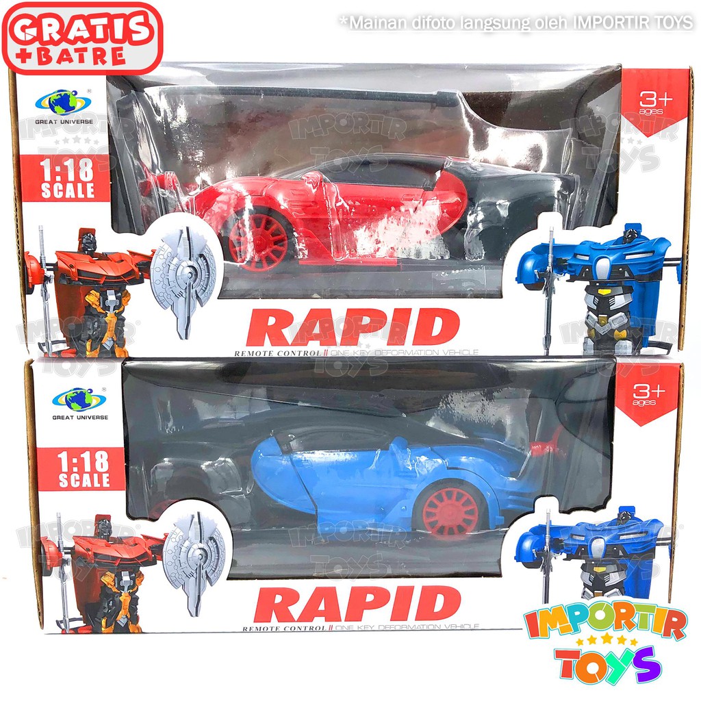 TRANSFORMERS RC Remote Bisa Berubah jadi Mobil Car!! LAMPU MOBILNYA NYALA