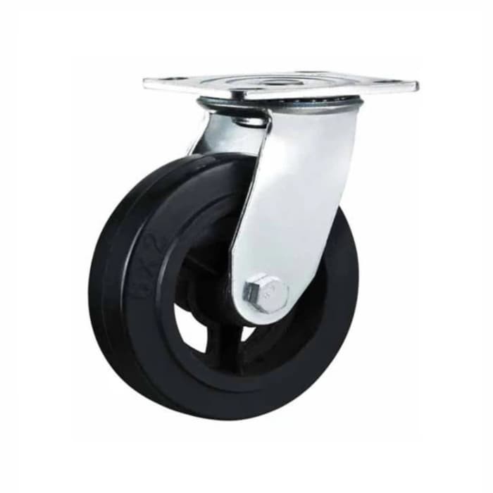 Wheel Roda Karet Hard Rubber CASTER Heavy Duty 6 Inch Hidup Premium