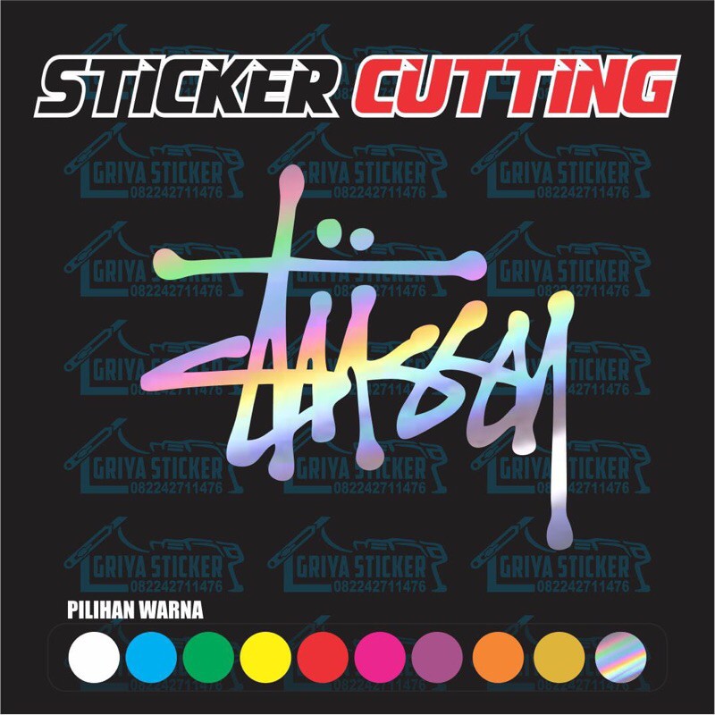 Sticker STUSSY stiker cutting viral motor mobil