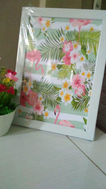 Promooo!!! 1 Buah Wall Decor Frame Fiber A4 - Monstera Cactus Leaf Series Hiasan Dinding Shabby Chic