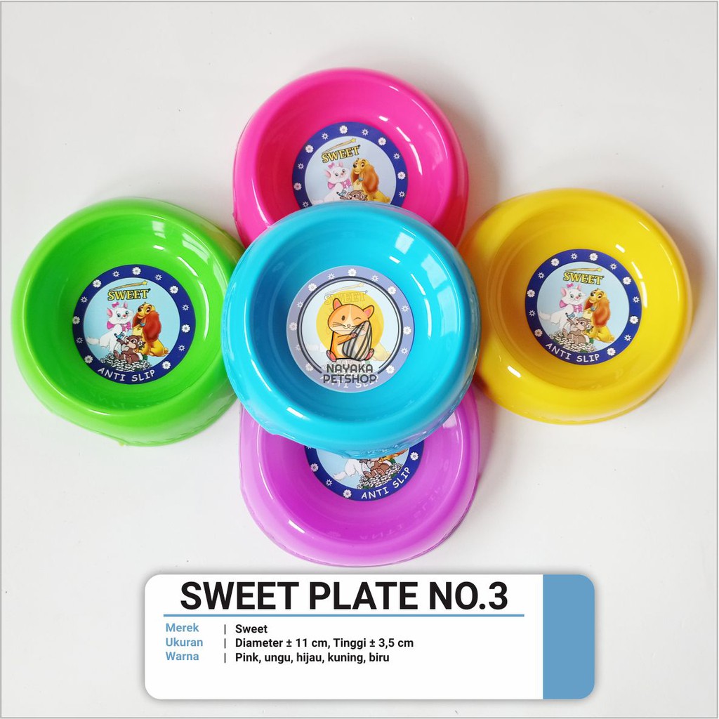 Sweet Plate No. 3 Piring Tempat Wadah Makan Hewan Hamster Sugar Glider Tupai Landak Mini Bajing