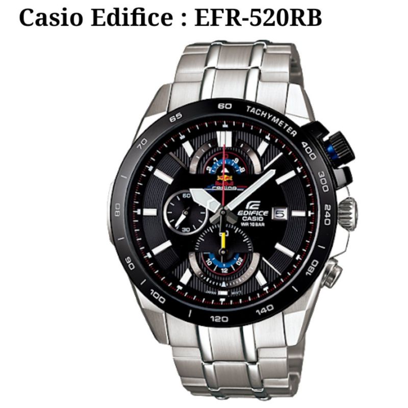 Jam Tangan Pria Casio Edifice EFR-520 red bull silver list blue ori bm