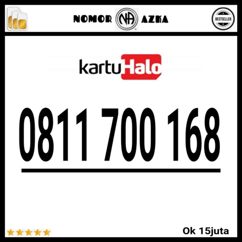 Nomor Cantik Kartu halo seri ILUFA HOKI 168 rapi 0811 700 168 ao07