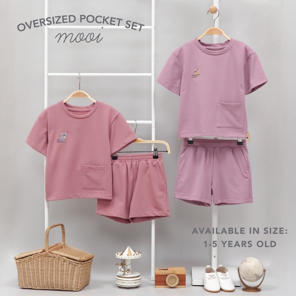 Mooi Oversized Pocket Tee Set / Setelan anak