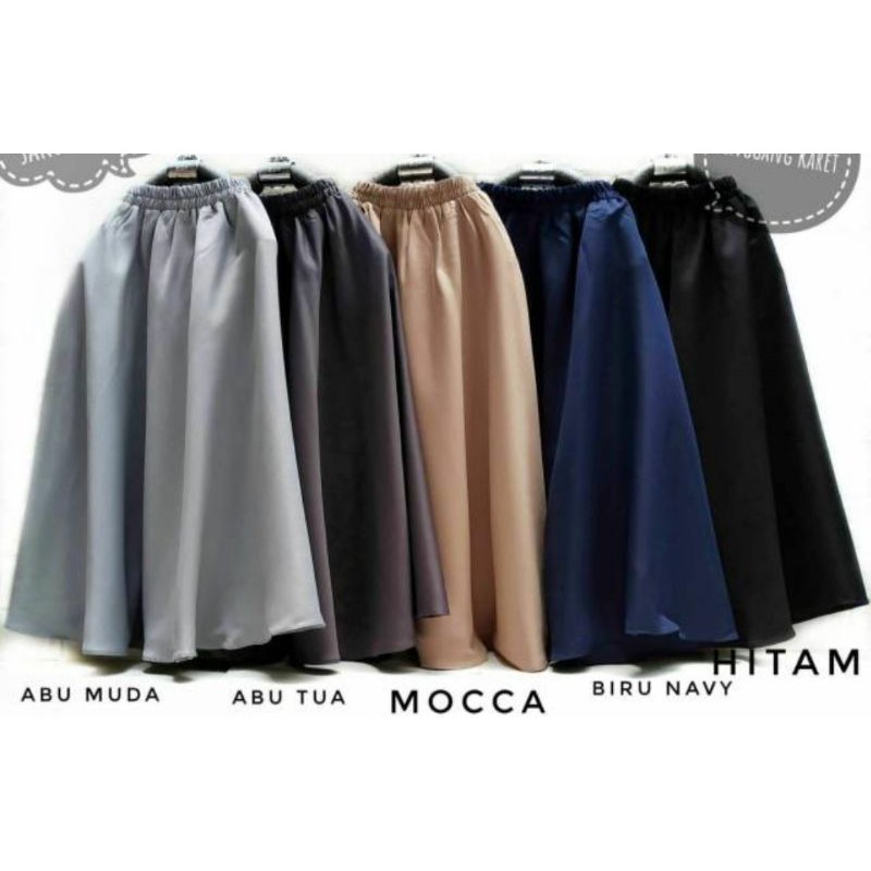 ROK PAYUNG ANAK MOSCREPE WOLYCREPE PINGGANG FULL KARET