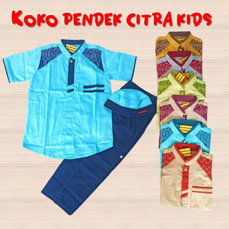 Setelan Koko Anak Laki Laki Lengan Pendek Usia 5 6 7 8 9 Tahun by Citra Kids Setelan Busana Muslim K