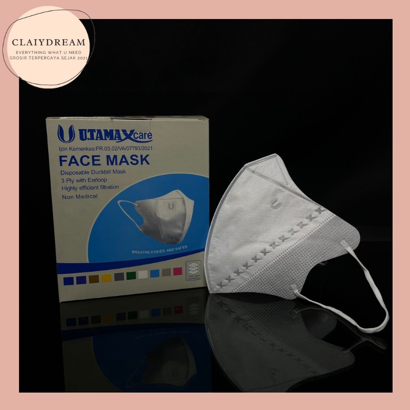 MASKER DUCKBILL ALKINDO UTAMA FACEMASK M&K 3PLY 1BOX ISI 50PCS & ECER 10PCS