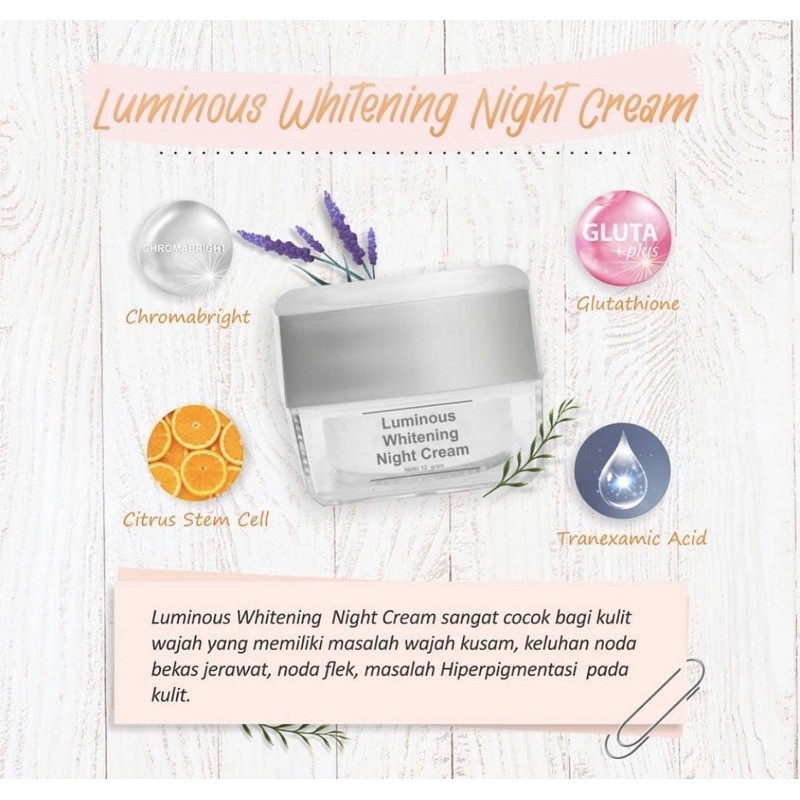 KRIM MALAM LUMINOUS MSGLOW NIGHT CREAM