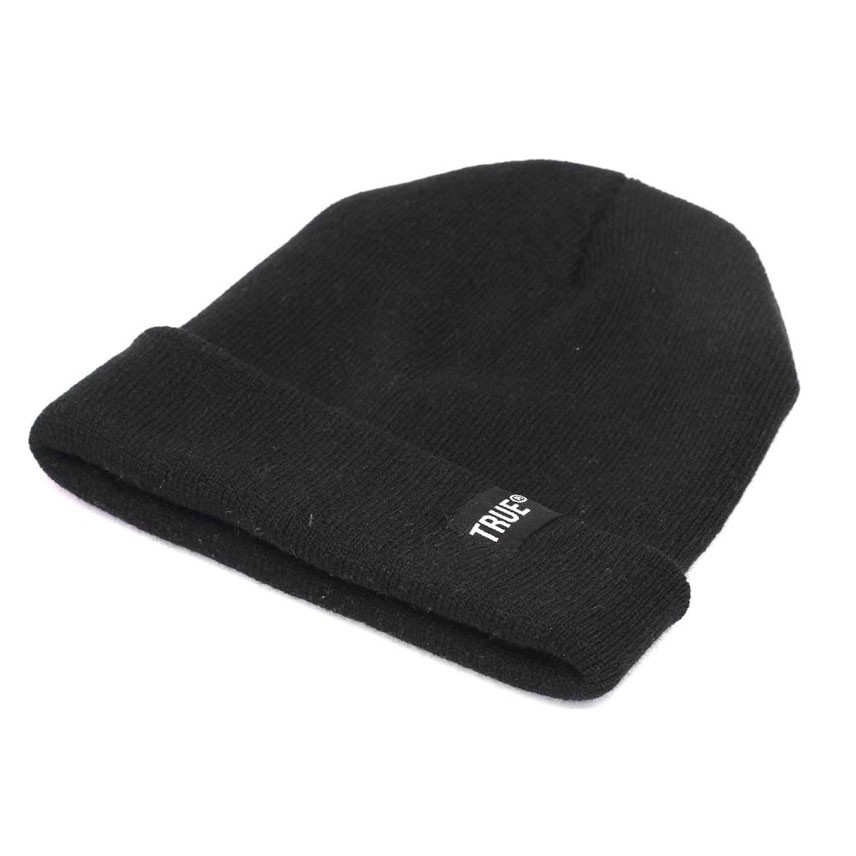 Topi Fashion Kupluk Rajut Beanie Hat Rhodey TRUE Comfortable Kain Black Gray JNP